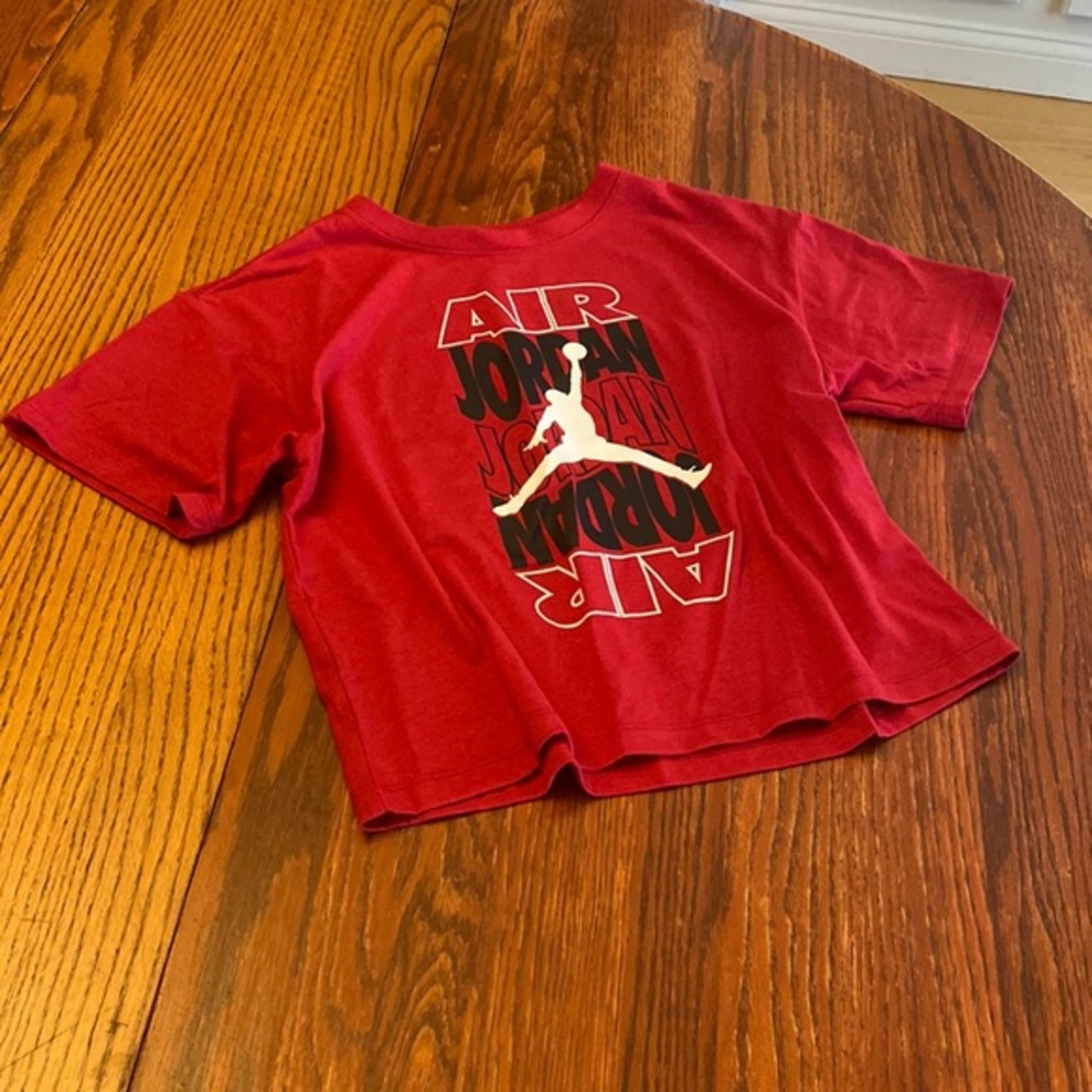 Jordan Red Logo Crop Top S